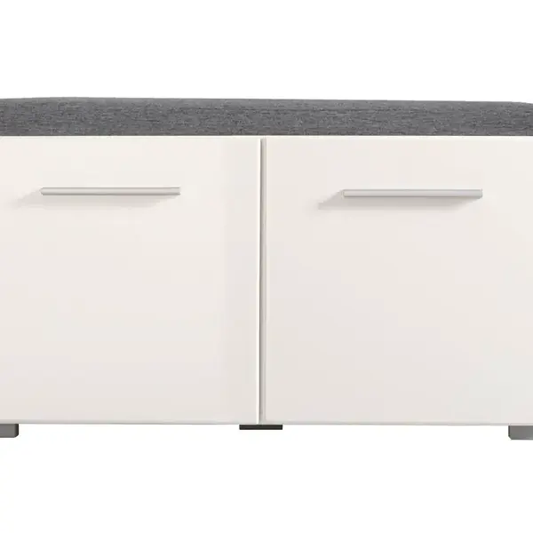 Předsíňová lavice s úložným prostorem a sedákem falka - bílá/šedá