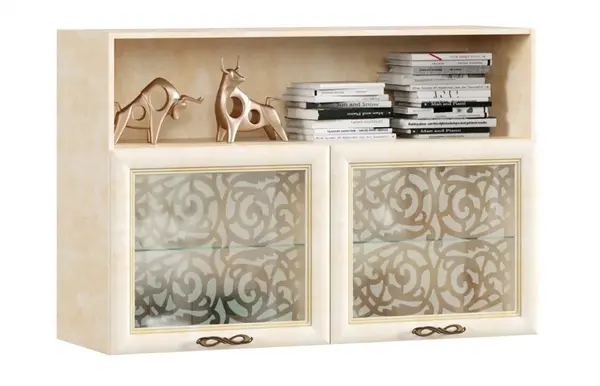 Prosklená závěná skříňka sofia - béžová/lento