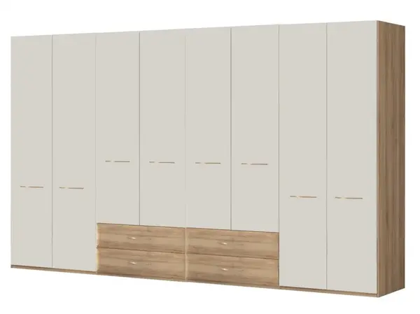 Kombinovaná skříň 8d hagop-ořech pacifik/béžová - s osvětlením