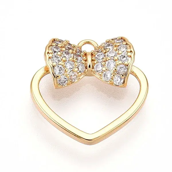 Brass Micro Pave Cubic Zirconia Charms