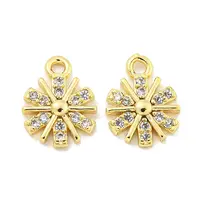 Brass Micro Pave Clear Cubic Zirconia Charms