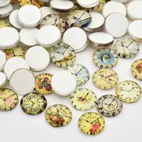 Clock Printed Glass Cabochons