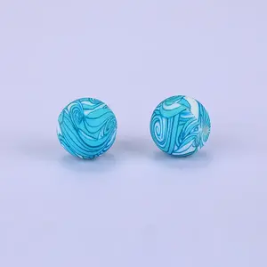 Printed Round Silicone Focal Beads