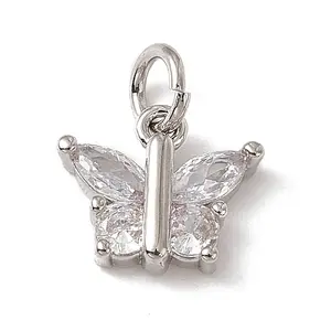 Brass Micro Pave Cubic Zirconia Charms
