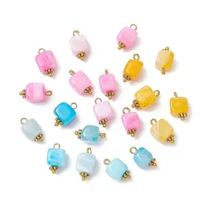 Dyed Natural Agate Cube Charms