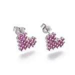 Brass Micro Pave Cubic Zirconia Stud Earrings