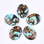 Assembled Natural Bronzite and Synthetic Turquoise Pendants