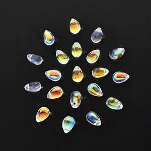20Pcs Transparent Spray Painted Glass Charms