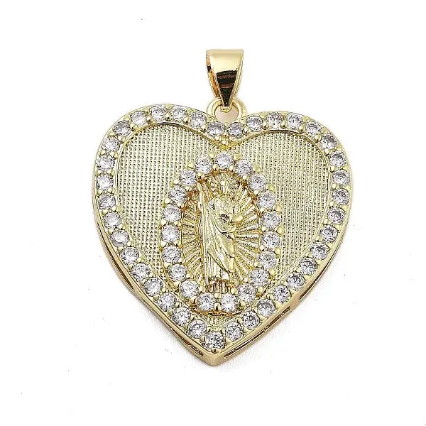 Brass Micro Pave Cubic Zirconia Pendants