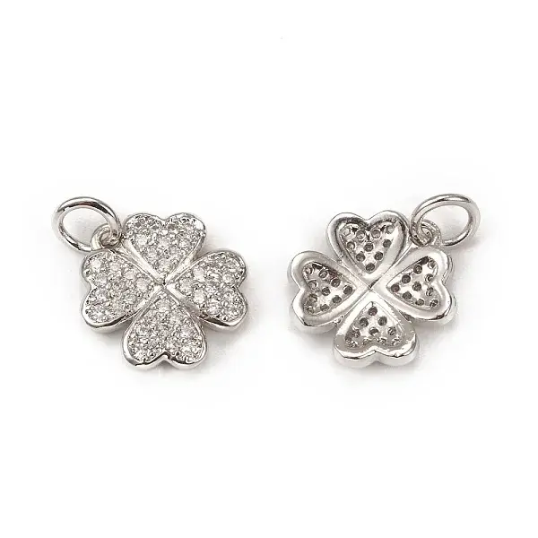 Brass Micro Pave Cubic Zirconia Charms