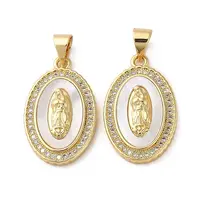 Brass Micro Pave Cubic Zirconia Pendants