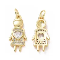 Brass Micro Pave Cubic Zirconia Pendants