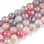 Baking Paint Crackle Glass Bead Strands