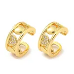 Brass Micro Pave Cubic Zirconia Cuff Earrings