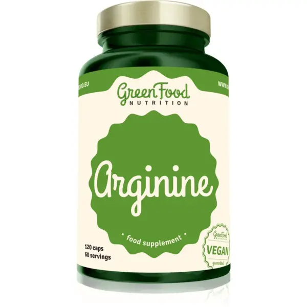 GreenFood Nutrition Arginine regenerácia a rast svalov 120 cps