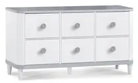 Komoda široká hippo - bílá/šedá