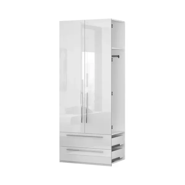 Dvoudveřová přídavná skříň se zásuvkami tiana - bílá