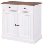 Kombinovaná komoda z masivu carson - bílá/hnědá