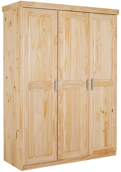 Třídveřová šatní skříň z masivu guliver - borovice