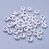 Acrylic Horizontal Hole Letter Beads
