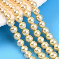 Baking Painted Pearlized Glass Pearl Bead Strands