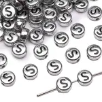 50Pcs Silver Plating Acrylic Beads
