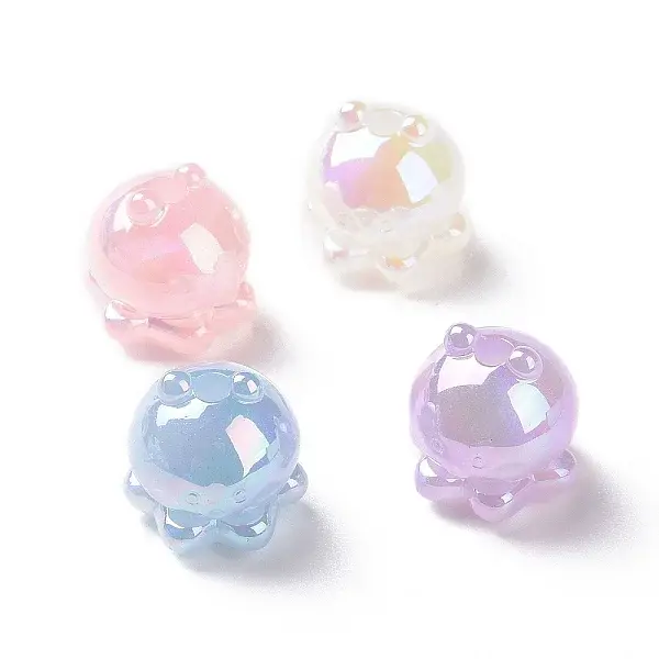 Luminous Rainbow Iridescent Plating Acrylic Beads