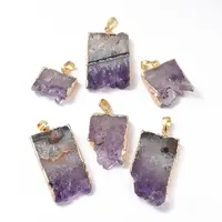 Natural Dyed Amethyst Pendants