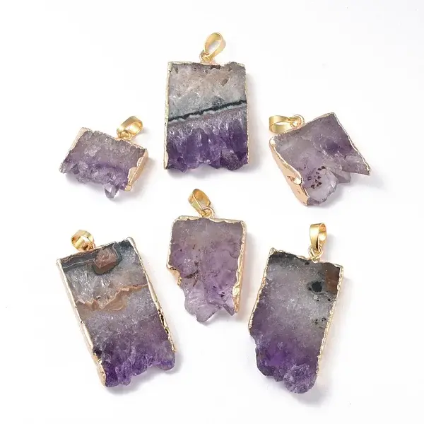 Natural Dyed Amethyst Pendants
