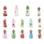 28Pcs 4 Style Glass Wishing Bottle Pendant Decorations