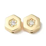 Brass Micro Pave Cubic Zirconia Beads