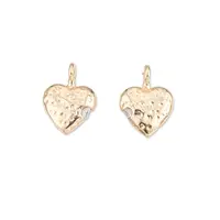 Brass Pave Clear Cubic Zirconia Charms