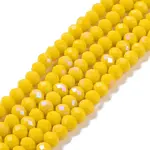 Electroplate Opaque Solid Color Glass Beads Strands