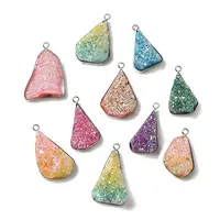 Eletroplated Natural Druzy Agate Pendants