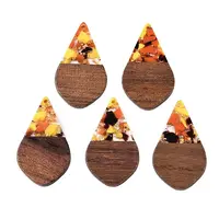 Transparent Resin and Walnut Wood Pendants