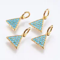 Brass Micro Pave Cubic Zirconia Charms