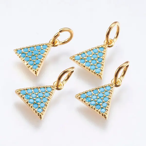 Brass Micro Pave Cubic Zirconia Charms