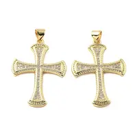 Brass Micro Pave Cubic Zirconia Pendants