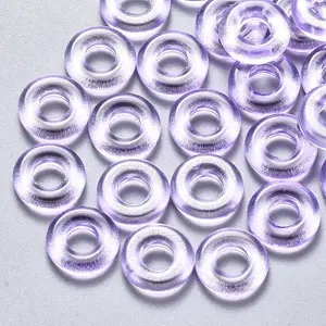Transparent Spray Painted Glass Beads