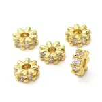 Brass Micro Pave Cubic Zirconia Beads