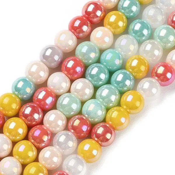 Opaque Electroplate Glass Beads Strands