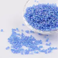 Round Transparent Colors Rainbow Glass Seed Beads