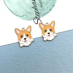 Alloy Enamel Puppy Pendants