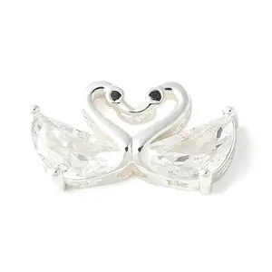 Brass Micro Pave Cubic Zirconia Beads