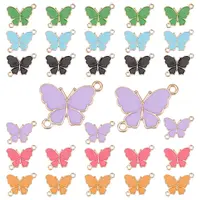 30Pcs 5 Colors Alloy Enamel Links