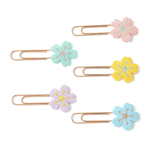 Polyester Embroidered Flower Bookmarks