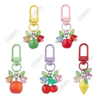 20Pcs 5 Styles Fruit Resin & Acrylic Pendant Decorations