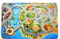 Koberec 3d ultra soft město s pláž - 70 x 95cm