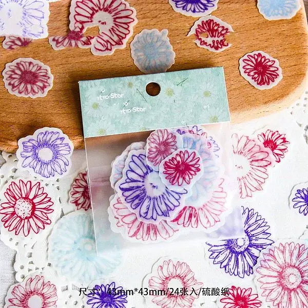 24Pcs Retro Scrapbook Paper