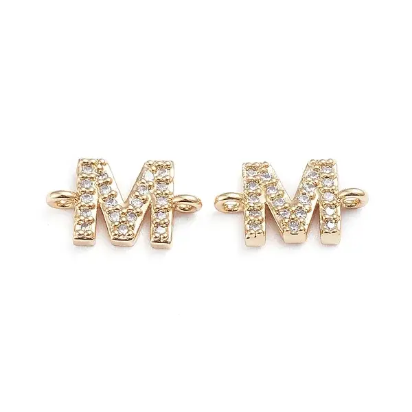 Brass Micro Pave Cubic Zirconia Links Connectors